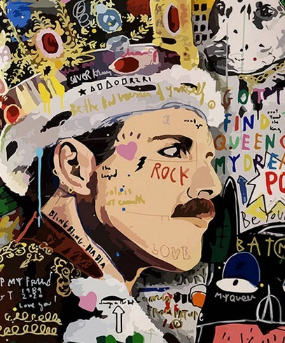 Cuadro Street Art "Freddy Mercury graffity "