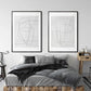 Set 2 Cuadros lineas blanco y negro