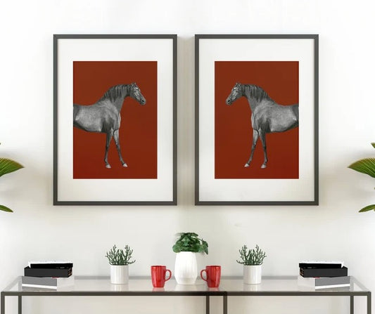 Set 2 Cuadros animales, caballos