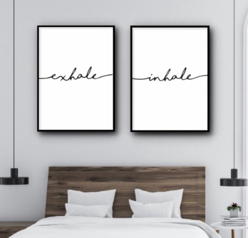 Set 2  Cuadros Frases inhale y exhale