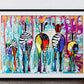Cuadro Street Art " Cebras de colores "