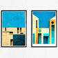 Set 2 cuadros de arquitectura moderna
