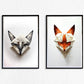 Set 2 cuadros de animales en origami