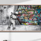 Cuadro Street Art "detrás del muro estilo Banksy "