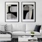 Set 2 Cuadros abstractos blanco y negro , beige