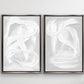 Set 2 cuadros abstractos gris