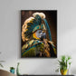 Cuadro de animales con ropa ,  guacamayo