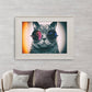 Cuadro de animales , gato con lentes